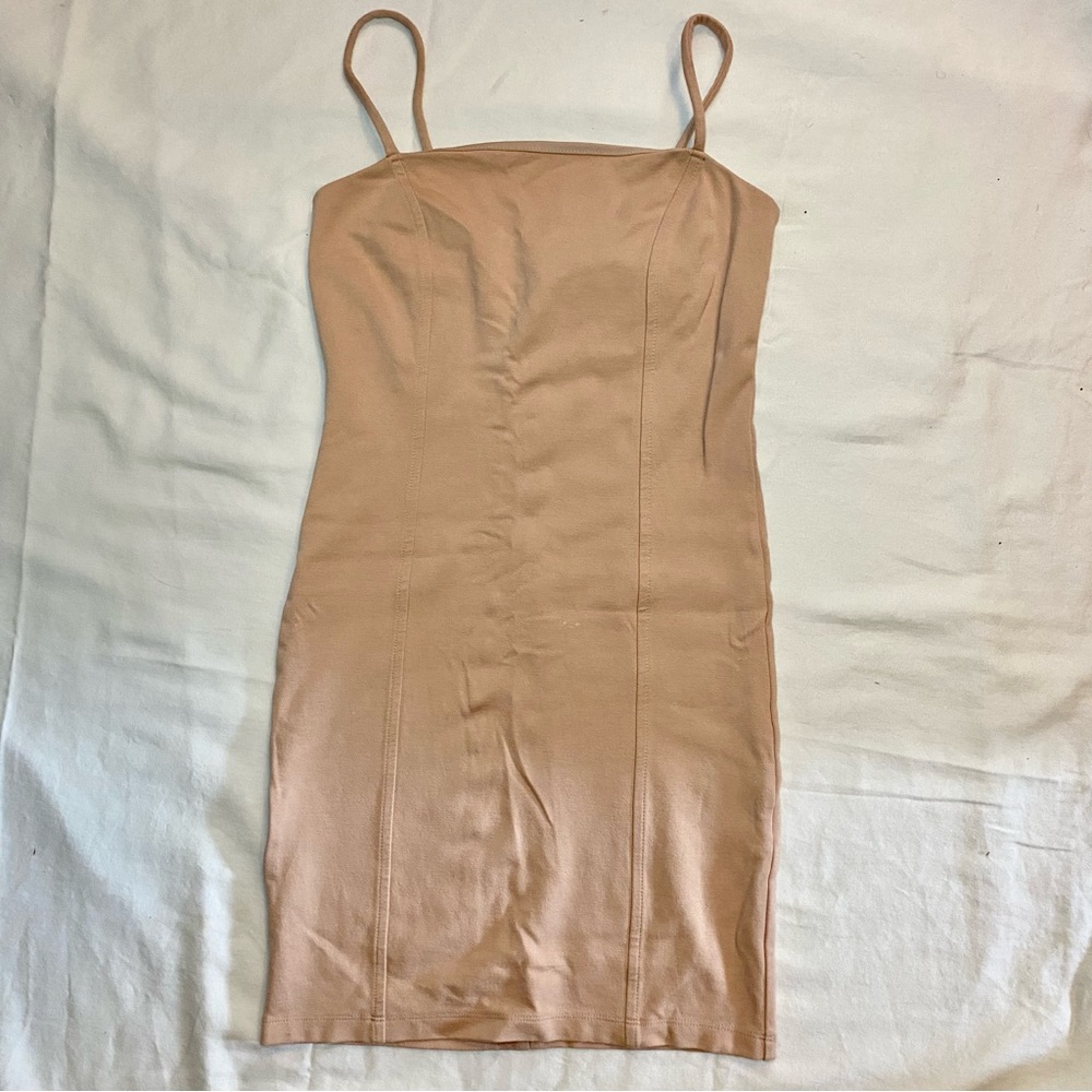 Nude Bodycon Spaghetti Strap Dress